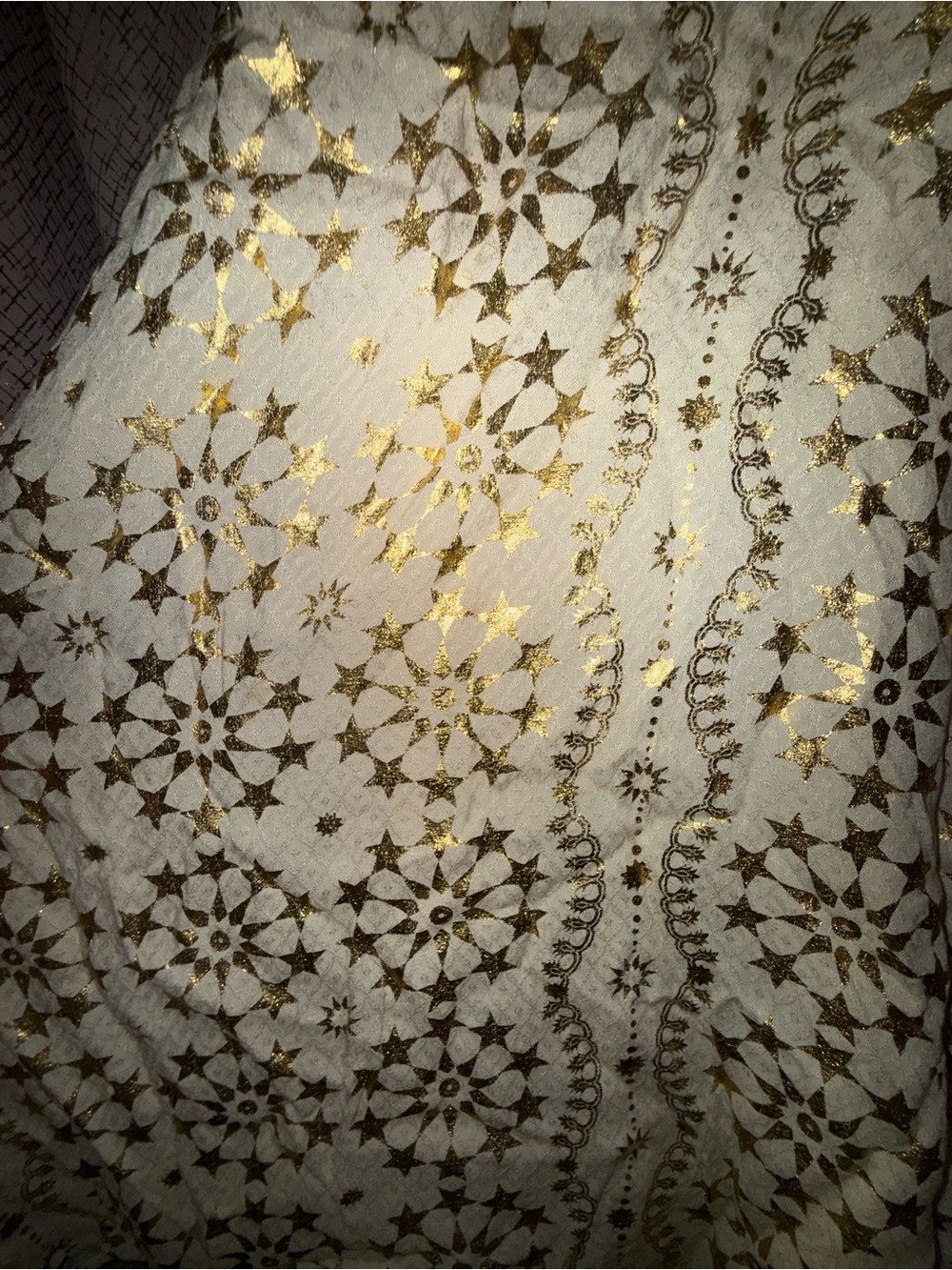 Kimchi Blue Cream Dress with Metallic Gold Motif - Picture 7 of 7